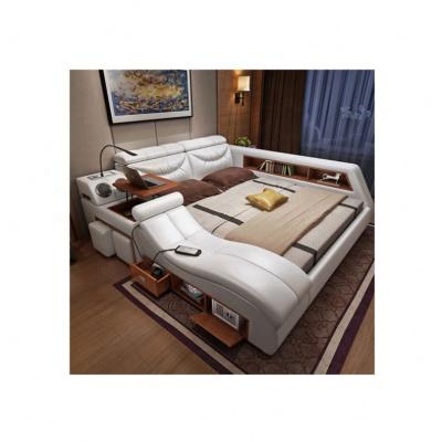 China Customizable Wholesale Multifunctional Smart Leather Bed With Massage And Tatami for sale