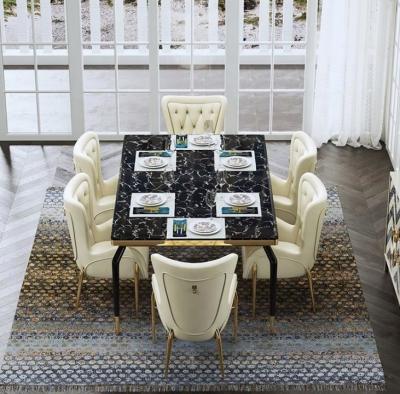 China Durable Luxury Marble Top Dining Table Set Dining Room Furniture for sale