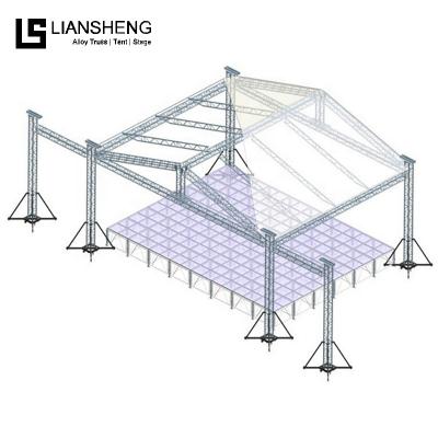 China Liansheng 300*300mm Vocal Aluminum Concert Display Truss Display And Stage for sale