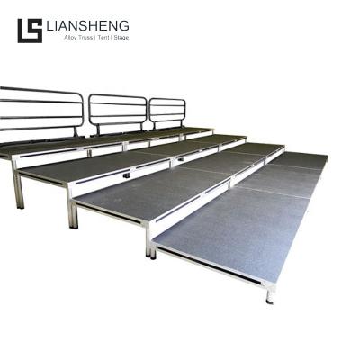 China To School Choir Aluminum Adjustable Stage With Stairs Sale In The US Portable For Rent Event zu verkaufen