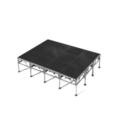 China Aluminum 6061 / T6 Assemble Anti - Slip Adjustable Height Portable Modular Aluminio Stage for sale