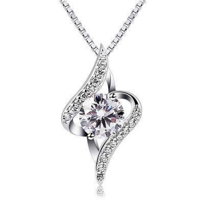 China FASHIONABLE Hot Selling Personalized S925 Sterling Silver Cubic Zirconia Pendant Necklace For Ladies for sale