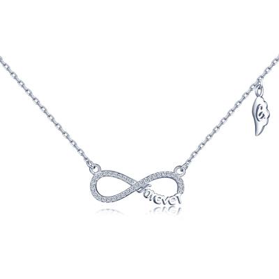 China TRENDY Infinity Necklace For Women 925 Sterling Silver Forever Love Pendant Necklaces for sale