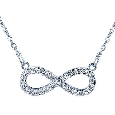 China TRENDY Infinity Pendant Necklace For Women 925 Sterling Silver Love Heart Necklace Jewelry for sale