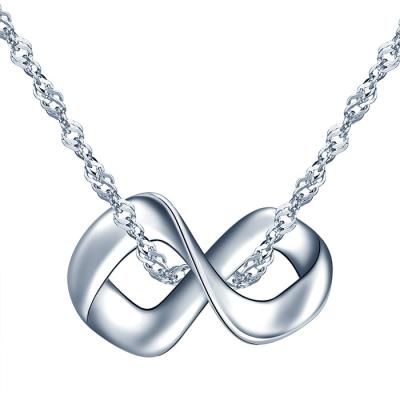 China FASHIONABLE Pure 925 Sterling Silver Simple Infinity Necklaces For Women for sale