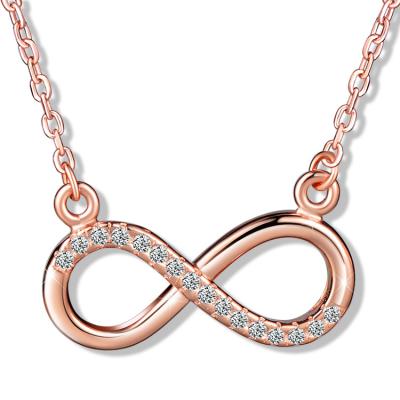 China TRENDY Minimalist Jewelry 925 Sterling Silver Infinity Necklaces Women for sale