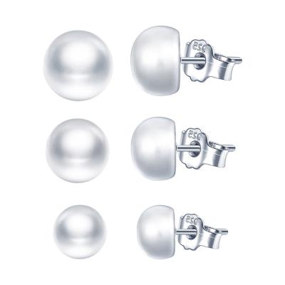 China Wholesale Freshwater Nickel Free Pearl Earrings Sets 925 Sterling Silver Women Stud Earrings Jewelry Sets for sale