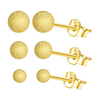 China Fashion Earring Jewelry 925 Gold Nickel Free Sterling Silver Ball Stud Earrings Set For Women for sale