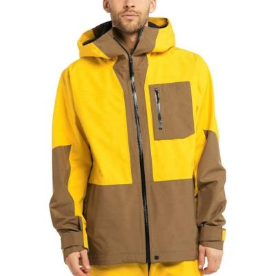 China Breathable Patchwork Men's Ski Wear Outdoor Jacket For Man Zipper Snowboarding Traveling Skiwear With Hood for sale