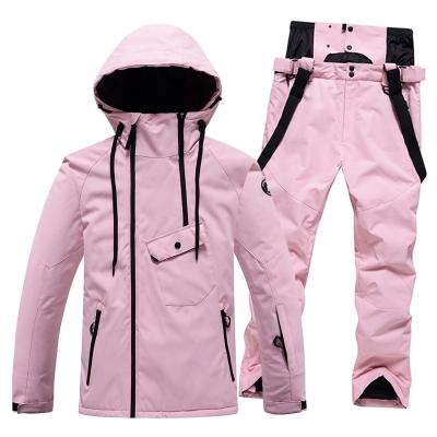 China Breathable Ski Suit Men Women Solid Color Winter Ski Outfits Windproof Waterproof Warm Outdoor Snowboarding Set Snow Jacket Overalls for sale