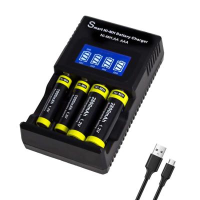 China 18650 Battery Charger 18650 Battery Charger for Li-ion Rechargeable Charger Smart Universal Battery Charger 4-Bay and 4 USB Slots for 10440 14500 16340 for sale