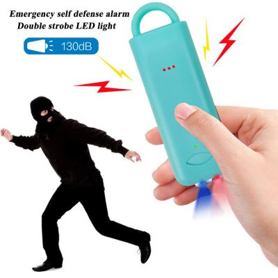 China Elderly Lady Emergency Woman Kids Anti Attack Security Alarm Mini Personal Alarm Keychain With Led Light for sale