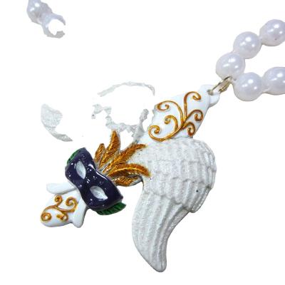 China Holiday decoration & Polyresin Fleur De Lis Pendant For Mardi Gras Gift Beads New Orleans Carnival Plastic Beads for sale