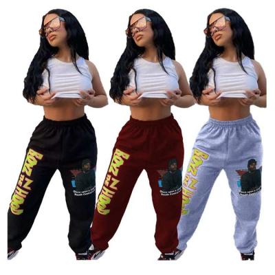 China Other Design 2020 Best Design 2020 Fashion Print Casual Bottoms Loose Female Track Sports Pants Women Trousers Ladies Pants for sale