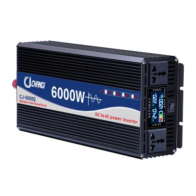 China Factory direct sales 12v 24v 48v dc free emergency or outdoor locations to ac 110v 220v pure sine wave power inverter 6000w for sale