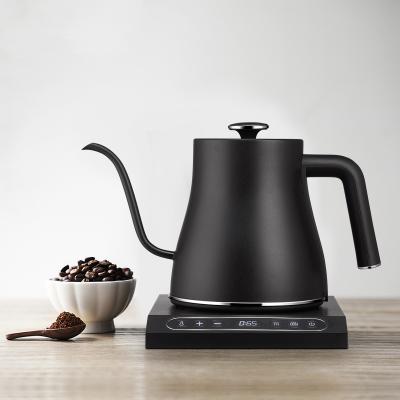 China Black 360 Degree Setting Gooseneck Electric Variable Kettle New 2021 Rotation Base Stainless Steel 800ml Temperatures For Pour Over Coffee Tea for sale