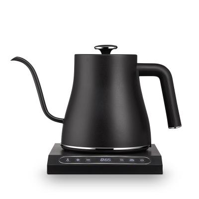 China Hot Selling 360 Degree Rotating Low Pour-over Drip Coffee Pot Stainless Steel Electric Water Gooseneck Tea Kettle with Temperature Control for sale