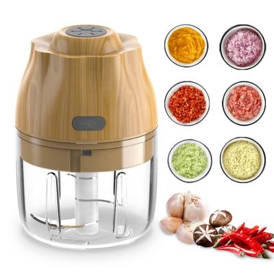 China Mini Garlic Factory Hotel Food Cleaver Kitchen Electric Vegetable Portable Blender Cleaver Crusher With 3 Blades for sale