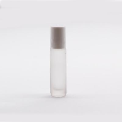 China Personal Care Rollerball Oil Perfume Bottle Frosted Roller 10ml With White Plastic Lids for sale