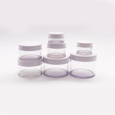 China 20g 30g 50g 100g 150g 200g 250g Pet Cosmetic Round White Plastic Jar With Screw Lid for sale