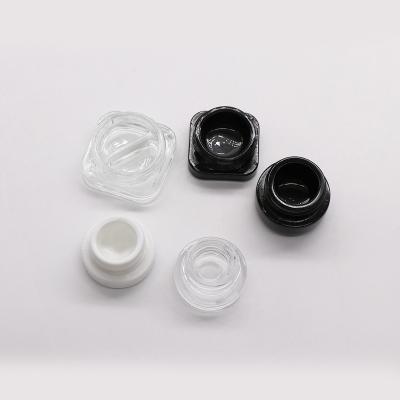 China Wholesale 5g Cosmetic Transparent Square Small Eye Cream Jars Black Opal Cream Glass for sale