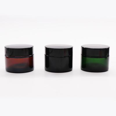 China Factory Price Cosmetic Flat Shoulder Amber Green Black Empty Cream Jars 20g for sale