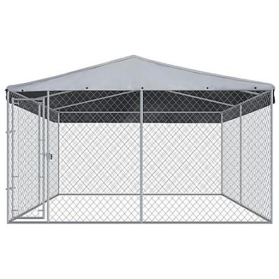 China Sustainable Heavy Duty Chain Link Galvanized Steel Covered Dog Run Kennel 3mx3mx2.2m for sale