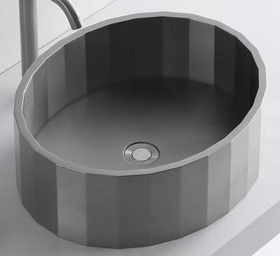 China Fregaderos de acero inoxidables formados óvalo del cuarto de baño del buque con Matte Black Matte Grey Color en venta