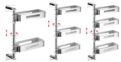 China SUS304 Wall Mounted Spice Rack , Multi Layer Rotating Kitchen Shelf OEM for sale