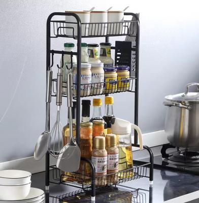 China Stainless Steel Condiment Storage Rack , 3 Tiers Countertop Spice Shelf ODM zu verkaufen