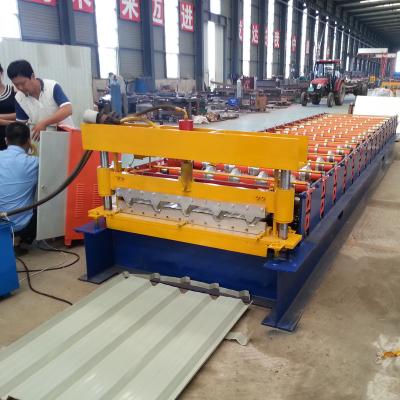 China Hotels Automatic Color Steel Roll Forming Machine IBR Profile Roofing Tile Making Machinery Price for sale