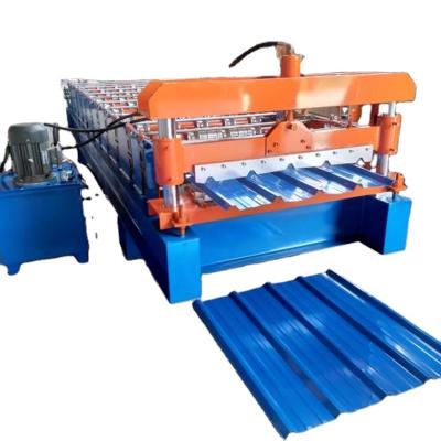 China Hotels Roll Trapezoidal Corrugated Metal Roofing Sheet Forming Machine for sale