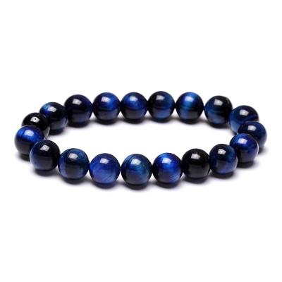 China Other 10MM Blue Tiger Eye Buddha Bracelets Women Men Natural Stone Round Beads Handmade Yoga Bangles Jewelry Pulsera for sale