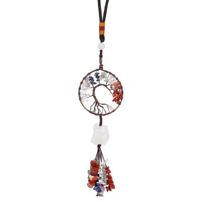 China Tree of Life Chakra Healing Crystals Pendulum for Dowsing Divination Quartz Natural Stone Pendulums Antique Reiki Pendant Pendulo for sale