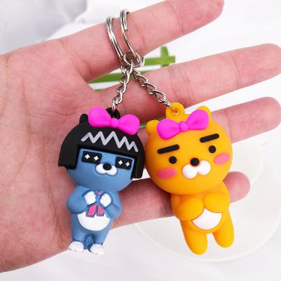 China New PVC Alloy PVC Cartoon Soft Animal Series Keychain Dangle Ladies Bag Car Key Ornaments for sale