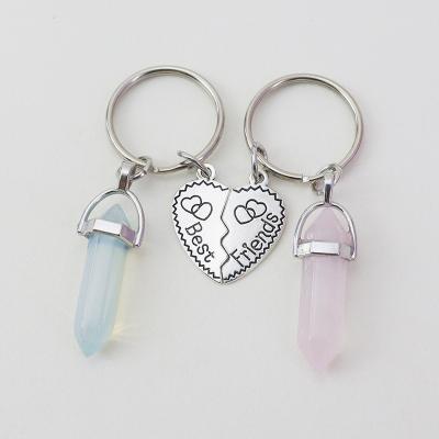 China Classic creative crystal rough key chain, glass material, a variety of colors for you to choose, gifts, fashion pendants for sale