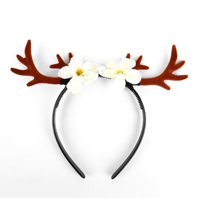 China Cute Fashion Party Cosplay Hair Clips Elk Antlers Christmas Reindeer Antlers Headband Hair Circle For Girls for sale