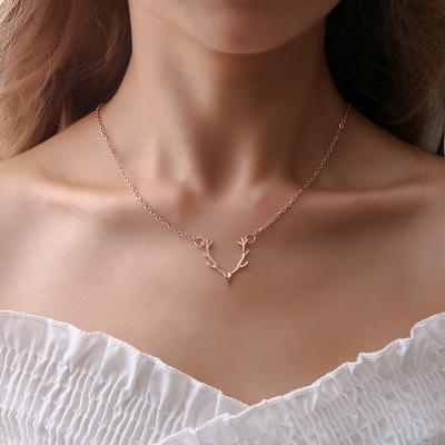 China ALLOY Christmas Little Antler Elk Necklace Key Fashion Accessories for sale