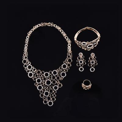 China Eco-Friendly Fashion Brazilian Imitation Gold Plated Bridal Ring Jewelry Set for sale