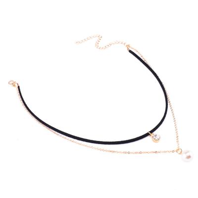 China ALLOY YongZe Beaded Bead Design Women Choker Layered Necklace for sale