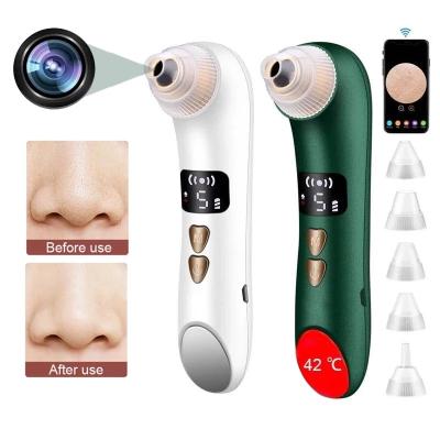 China Acne Treatment 2022 Other Beauty Equipment Home Use Blackhead Remover Machine Visual Heating Vacuum With Camera Face Massager for sale