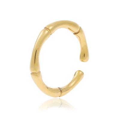 China Newly arrived FASHIONABLE ladies stainless steel ring bamboo shape can be adjusted without loss color for sale