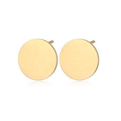 China FASHIONABLE Design Geometric Round Elegant Style 316L Stainless Steel Gold Plated Stud Earrings for sale