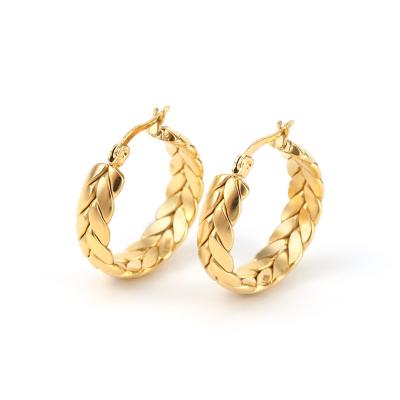 China High Quality Fashion New Design Wheat Stud Earrings Stainless Steel Geometric Stud Earrings for sale