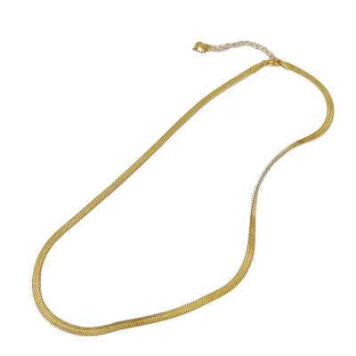 China Wholesale Custom CLASSIC Stainless Steel Snake Bone Necklace 18K Gold Plated Vintage Design For Women for sale