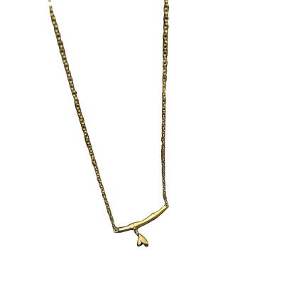 China Stainless Steel TRENDY Necklace New Arrival Bamboo Charm 18K Gold Plated Fashion Design Jewelry For Women for sale