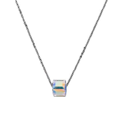 China Fashion Sugar Pendant Necklace Crystal Rubik's Cube Clavicle Chain Fashion Jewelry Crystal Necklaces for sale