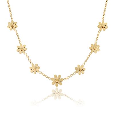 China Flower Petal Jewelry 18K Stainless Steel Hypoallergenic Trendy Gold Plated Personalized Necklace for sale