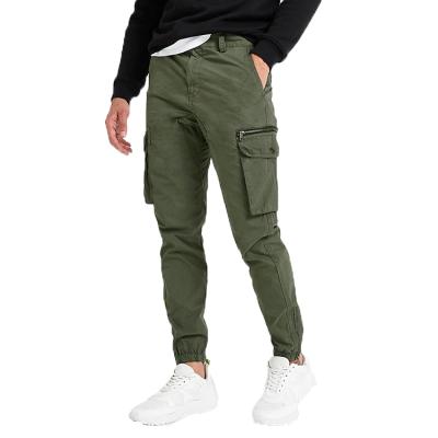 China Anti-Wrinkle Mens Trotter Pants OEM 100% Cotton Slim Fit Cargo Pockets Khaki Pants for sale