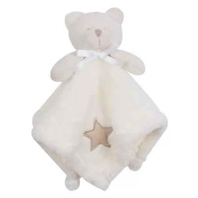 China Cute teddy bear pacifier plush baby towel baby plush toys security blanket infant soothing even soft friend for sale